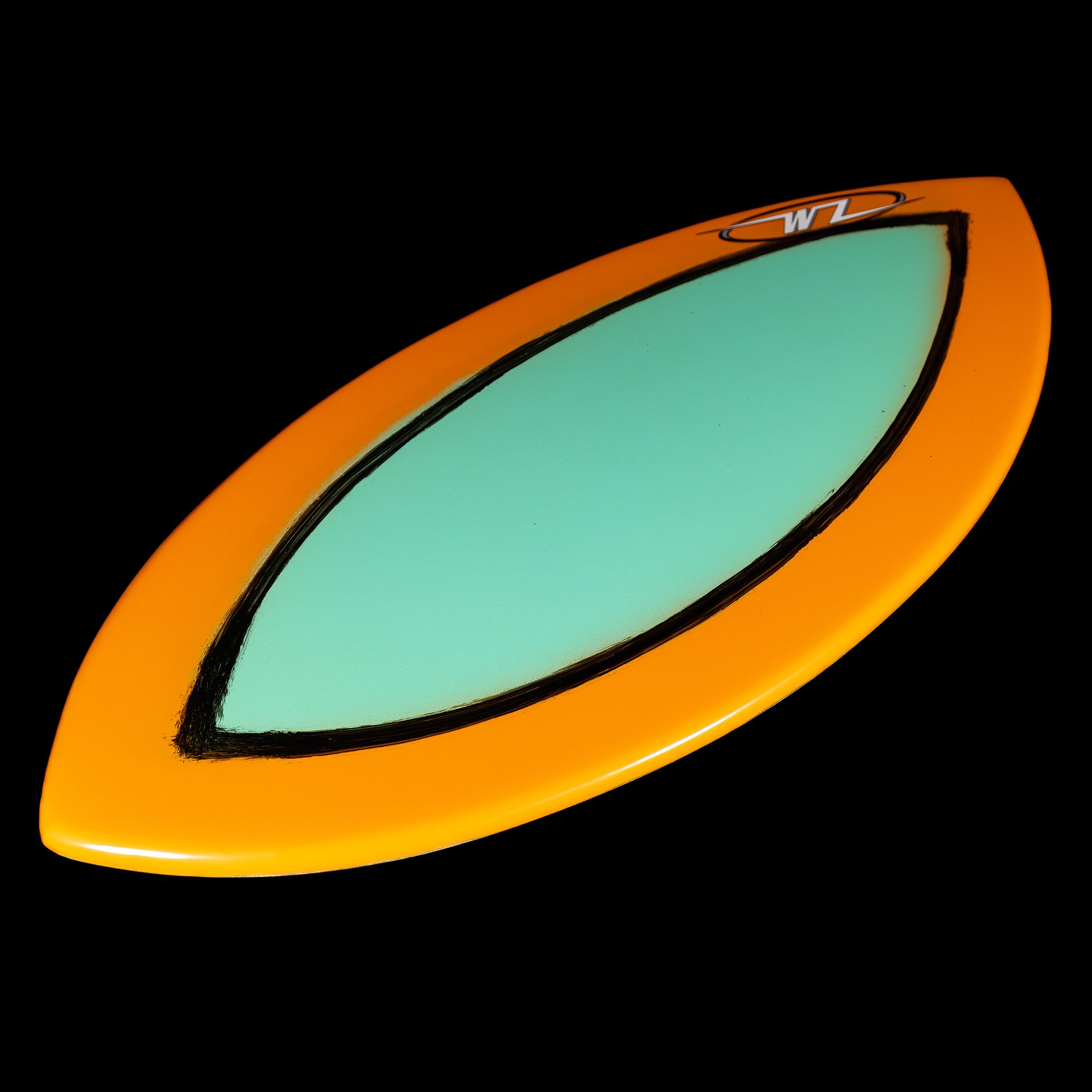 mint/orange halo, no