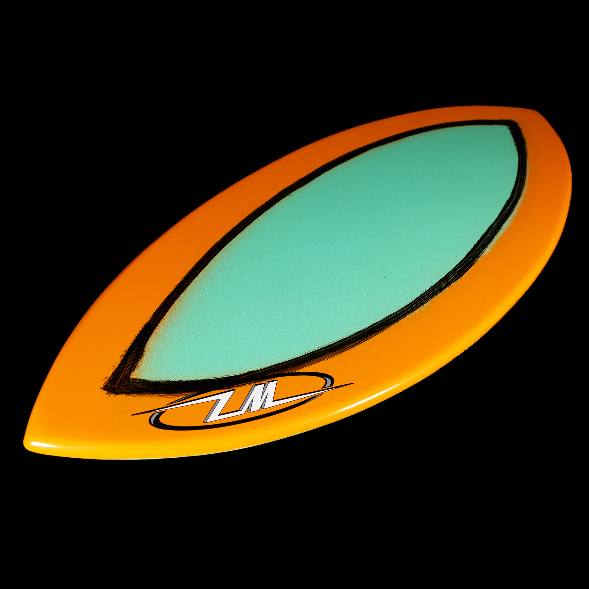 mint/orange halo, no